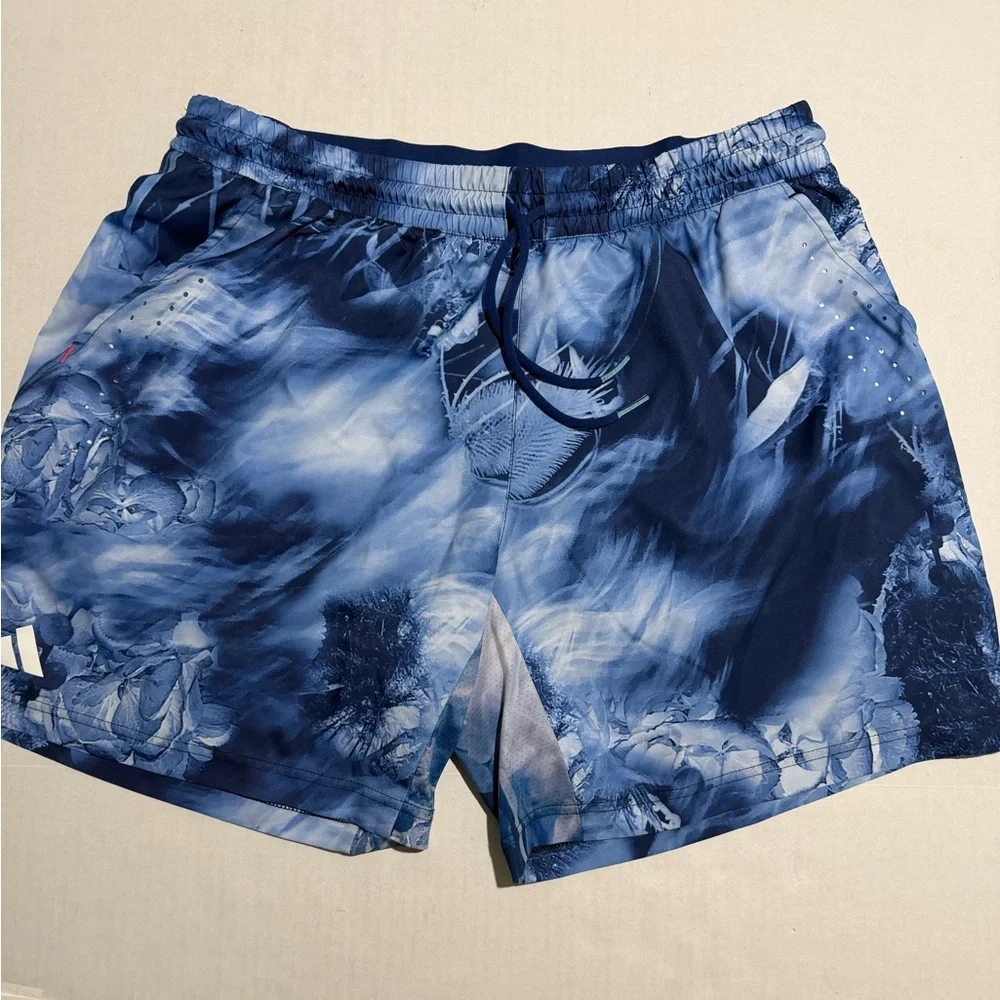 adidas abstract pattern‎ blue swim trunks shorts, men's xl #1343